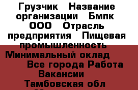 Грузчик › Название организации ­ Бмпк, ООО › Отрасль предприятия ­ Пищевая промышленность › Минимальный оклад ­ 20 000 - Все города Работа » Вакансии   . Тамбовская обл.,Моршанск г.